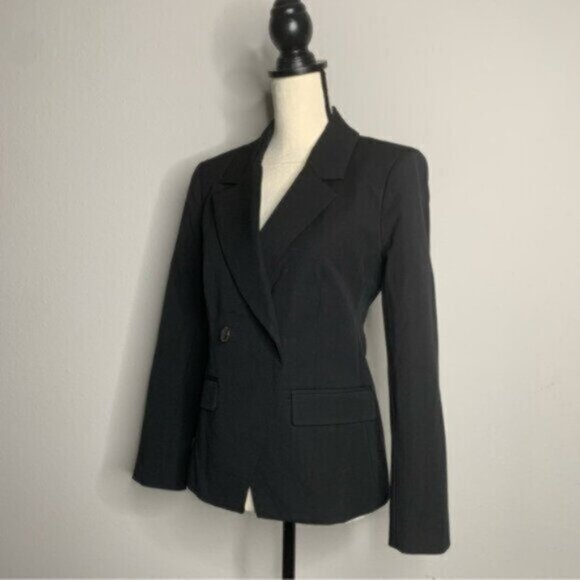 J. Crew Black Devon Bi-Stretch Cotton Blend Double Breasted Blazer - Picture 6 of 17